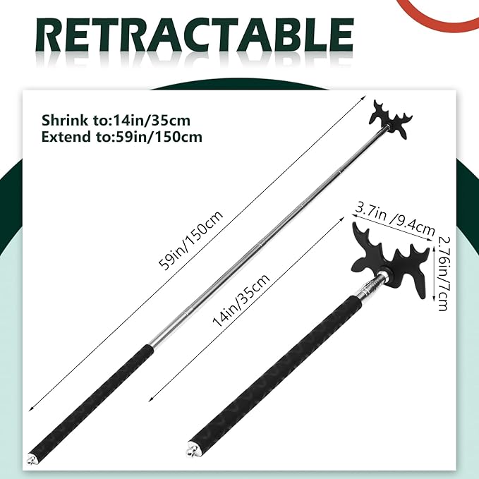 Skylety Retractable Billiard Cue Stick Bridge with Bridge Head, Snooker Set Billiard Pool Cue Accessory for Pool Table