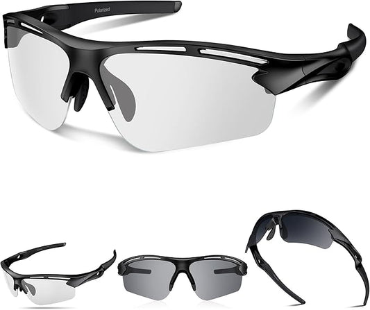 Polarized Sports Sunglasses for Men Women,UV400 Protection Sunglass for Running Cycling Fishing Hiking TR90