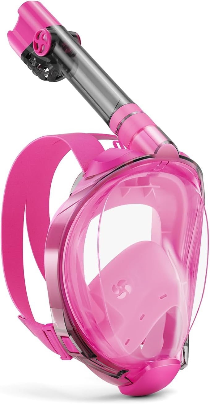 W WSTOO Full Face Snorkel Mask Adults,Suitable for Beginners Dry Top Snorkeling Gear,Can Your Mouth or Nose to Breathe,180 Degrees Panoramic View,Anti-Fog Anti-Leak,Summer Travel and Vacationing Gifts