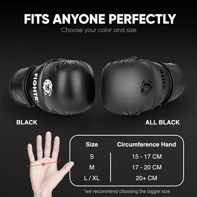 FIGHTR® MMA Sparring Gloves with Best fit for Maximum Stability | with Extra Thick Padding | for Sparring, MMA, Boxing, Kickboxing & Martial Arts | incl. Carrying Bag