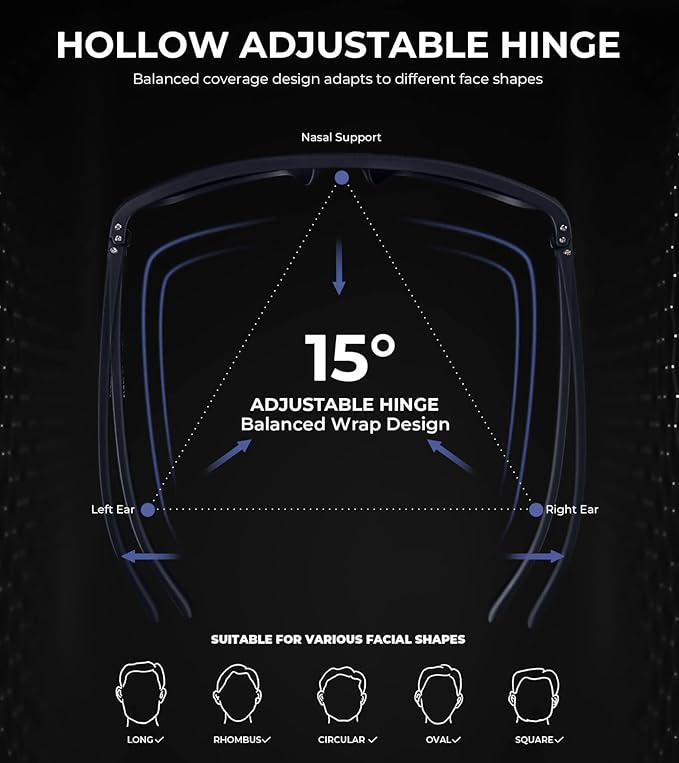 KALIYADI Polarized Sunglasses for Men, Lightweight Sun Glasses with UV Protection for Driving Fishing Golf