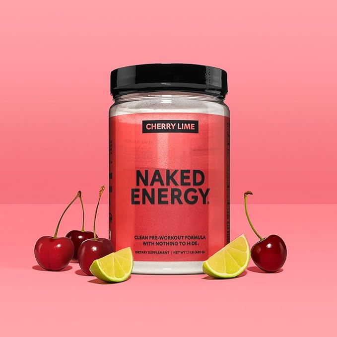 NAKED Cherry Lime Energy - Clean Pre Workout Supplement for Men and Women, Vegan Friendly, No Added Sweeteners, Colors Or Flavors - 30 Servings