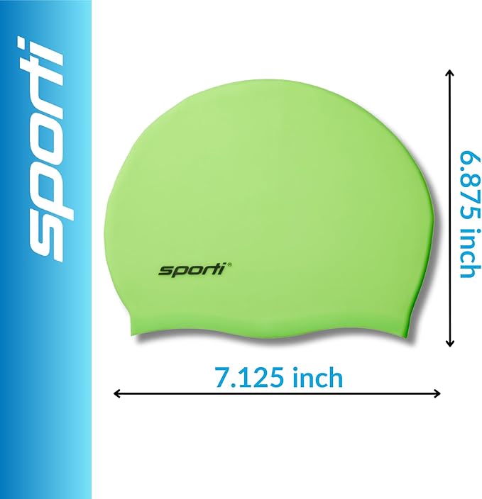 Sporti Silicone Swim Cap for Kids, Unisex Youth Swimming Cap, Protection Bathing Caps for Your Children, Aged 2-10