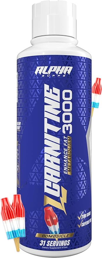 L Carnitine Liquid 3000 | Stimulant-Free L-Carnitine Supplement for Men & Women | Pre-Workout Energy Boost & Muscle Recovery | Zero Sugar, Fat, & Carbs | 31 Servings (Bombsicle)