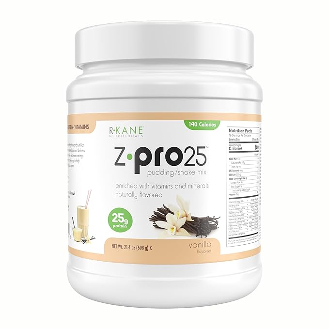 Z-Pro25 Protein Powder, 21.4 oz – 25g Casein & Whey Blend – Low-Carb, High-Protein Meal Replacement Shake – Muscle Recovery & Weight Management - 21 Vitamins & Minerals – Vanilla