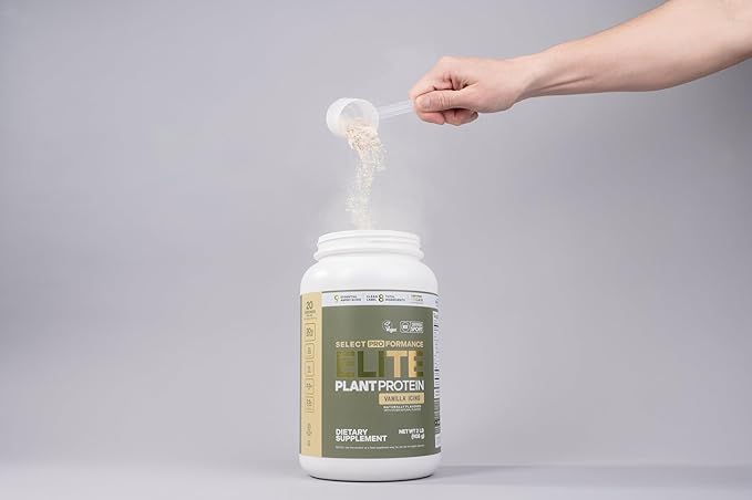 Select Proformance Elite Vegan Plant Protein Powder, Vanilla Icing, NSF Certified, No Added Sugar, 15g of Protein per Serving, 40 Servings, 2 Lbs