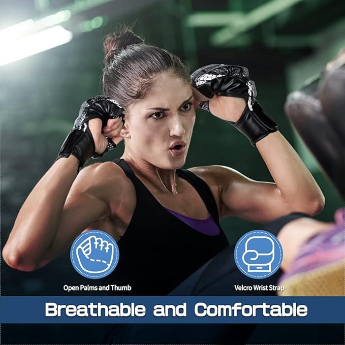 Punch Bag Training Gloves, LangRay MMA Grappling Gloves for Sparring Martial Arts Boxing Training for Adults and Kids