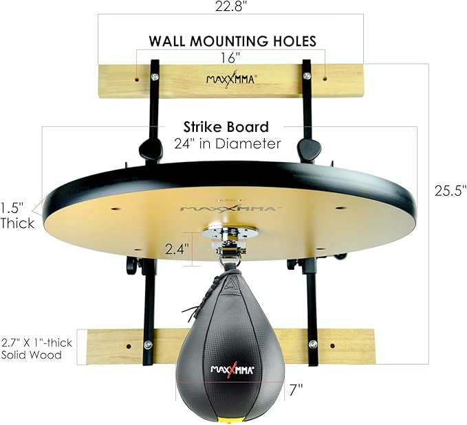 MaxxMMA Speed Bag Platform Kit - Heavy Duty Boxing Training Equipment with Punching Ball, Adjustable Height for Home Fitness, Suitable for Boxing and Fitness Enthusiasts