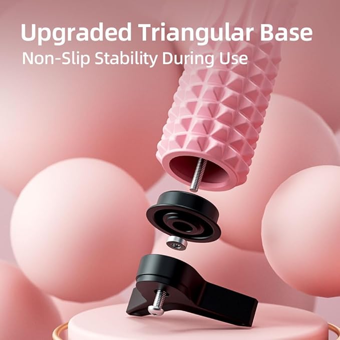 RUNWE Foam Roller with Stand - Roller Foam for Back Pain, 21 inch Trigger Point Deep Tissue Massage, Medium Density Grid Bracket Foam Rollers, Myofascial Release, Relieves Leg Muscle Pain