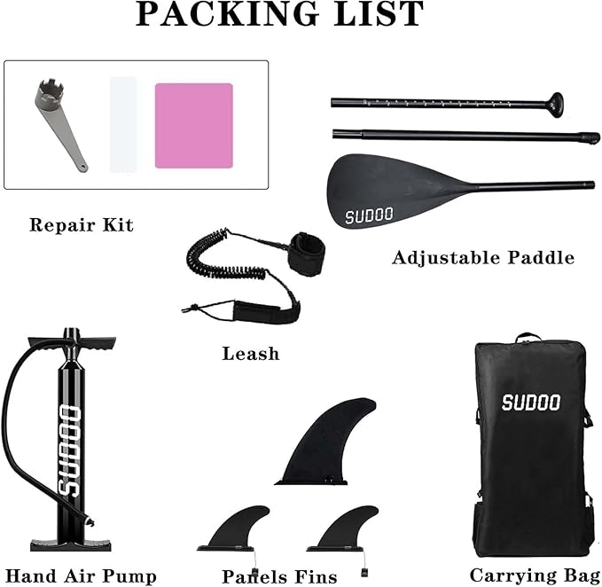 Inflatable Stand Up Paddle Board 10‘x30‘‘- Ultra-Light SUP with Backpack, Pump, Paddle, Coil Leash, 3 Fins, Repair Kit, Stable Design, Non-Slip EVA Deck for Adults & Youth