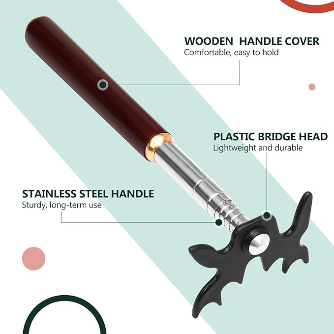 Skylety Retractable Billiard Cue Stick Bridge with Bridge Head, Snooker Set Billiard Pool Cue Accessory for Pool Table