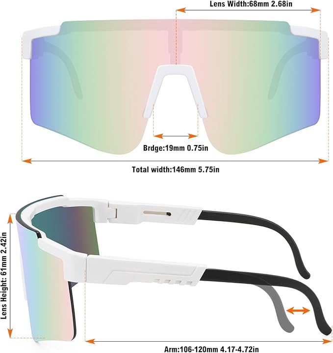 MALIDAK Sports Sunglasses for Mens Women Youth Baseball Sunglasses UV400 Protection Men Cycling Glasses