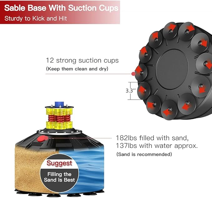 Dripex Freestanding Punching Bag, Heavy Boxing Bag with Stand for Adult Youth - Men Standing Boxing Punch Bag for Home Gym Workout