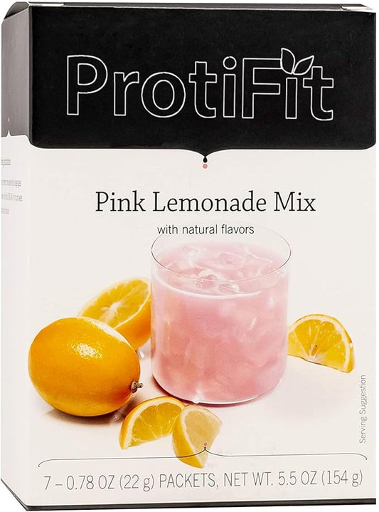 High Protein Fruit Flavored Powder Drink Mix, 15g Protein, Low Calorie, Sugar Free, Ideal Protein Compatible, 7 Servings Per Box (Pink Lemonade)