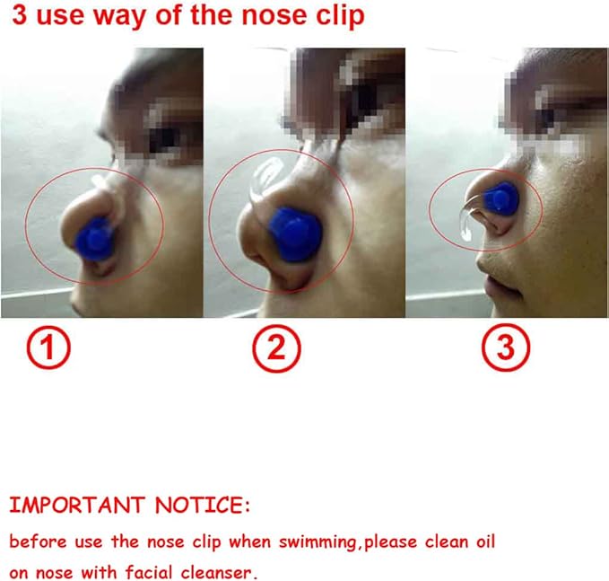 Zooshine 6 Sets Waterproof Silicone Swimming Earplugs Nose Clip Plugs,Ear & Nose Protector Swimming Sets Box Package