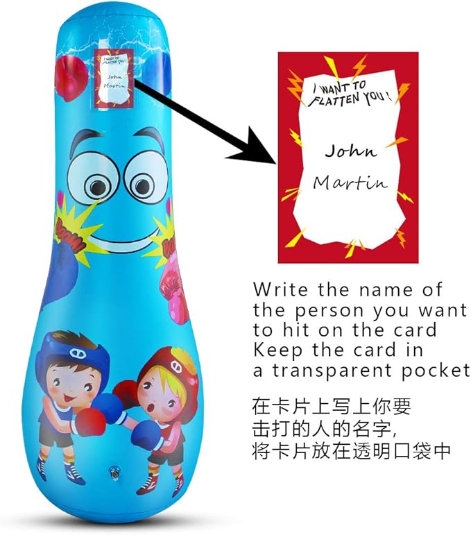 Punching Bag for Kids, Free Standing Boxing Bag for Bounce Back Focus Punching Bag for Practicing Karate, Taekwondo, De-Stress Boxing Bag for Kids.