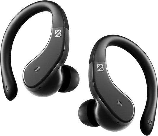 Back Bay Audio - Runner's Wireless Earbuds Bluetooth Headphones for Sports, Hook Over The Ear Buds, Deep Bass, Wrap Around Earphones with Earhooks for Running, Workout Wireless Headphones for The Gym