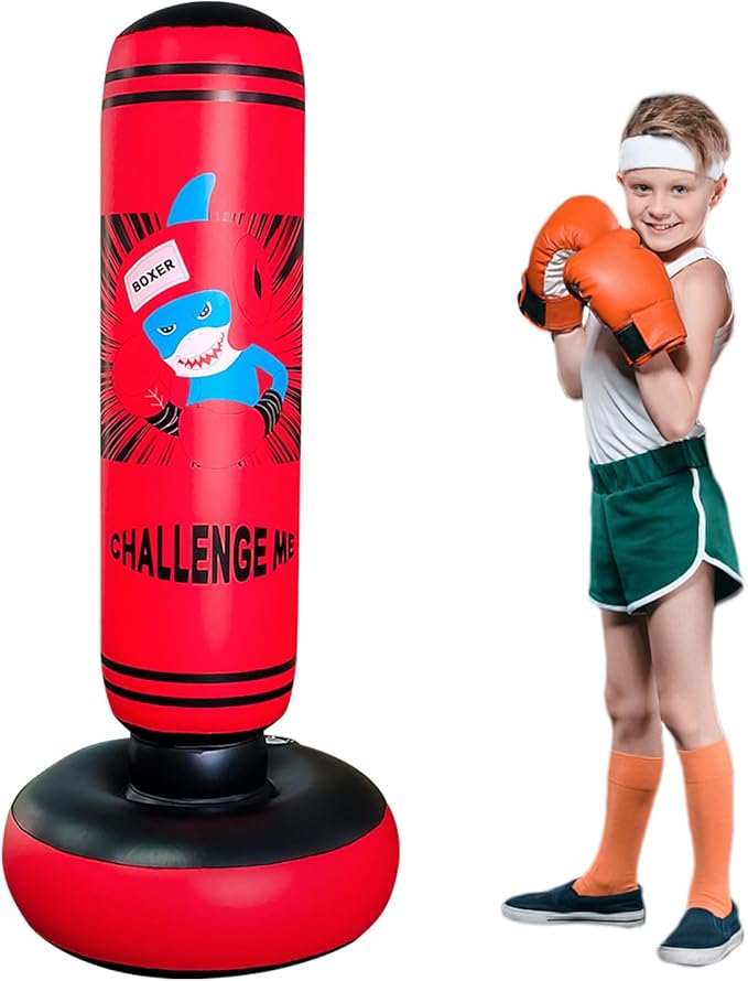 Punching Bag Kid,Boxing Bag for Kids,Inflatable Dummy, Inflatable Punching Bag, De-Stress Boxing Bag for Kids.