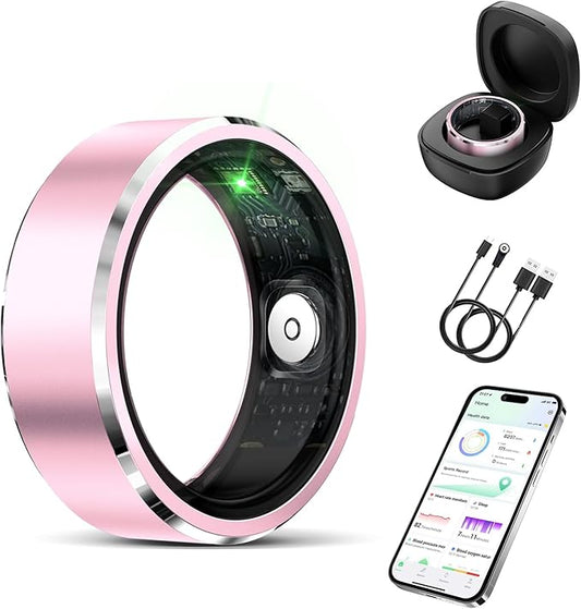Smart Ring for Women Men-Wearable Fitness Tracker with Sleep Tracking Heart Rate Healthy Monitor Ring Activity Monitoring Steps Calories