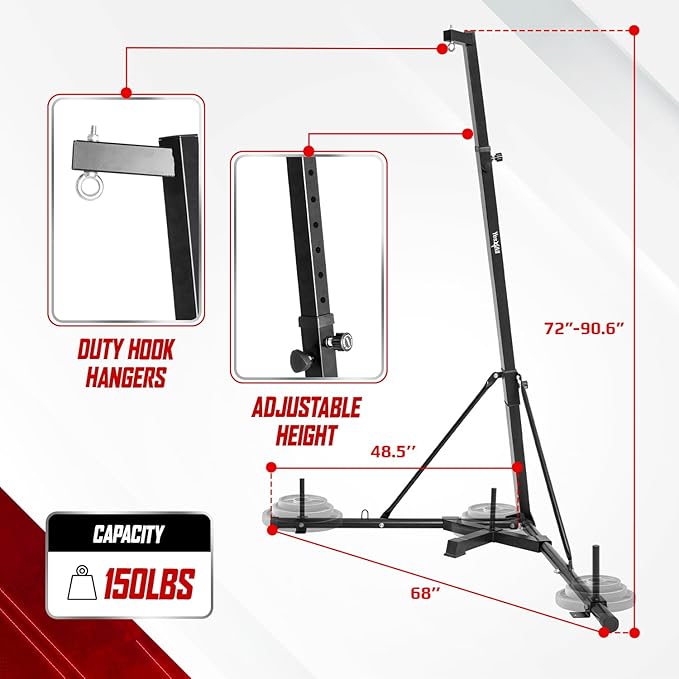 Yes4All Punching Bag Hanger, Stainless Steel Swivel Chain with 4 Snap Hooks for Heavy Bag, Gym Swing, Trapeze, and Hammock