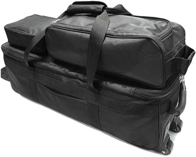 Pyramid Path Triple Tote Roller Plus Bowling Bag with Detachable Shoe Bag (Fits US Mens Size 15), Accessory and Side Pocket, Lightweight Travel Design