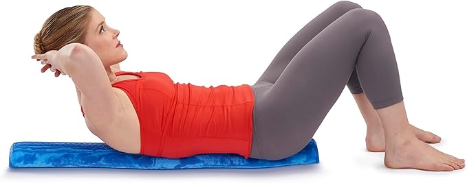 OPTP PRO-Roller Soft Density Foam Roller – Low Density Soft Foam Roller for Physical Therapy, Pilates, Yoga Foam Roll Exercises, and Muscle Recovery - Blue 36" x 6" x 3" Half-Round