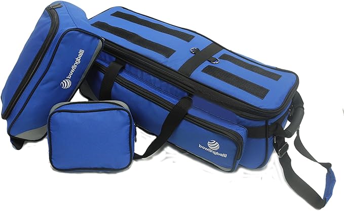 Pyramid Path Triple Tote Roller Plus Bowling Bag with Detachable Shoe Bag (Fits US Mens Size 15), Accessory and Side Pocket, Lightweight Travel Design