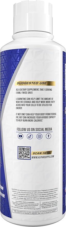 L Carnitine Liquid 3000 | Stimulant-Free L-Carnitine Supplement for Men & Women | Pre-Workout Energy Boost & Muscle Recovery | Zero Sugar, Fat, & Carbs | 31 Servings (Sour Gummy Worms)