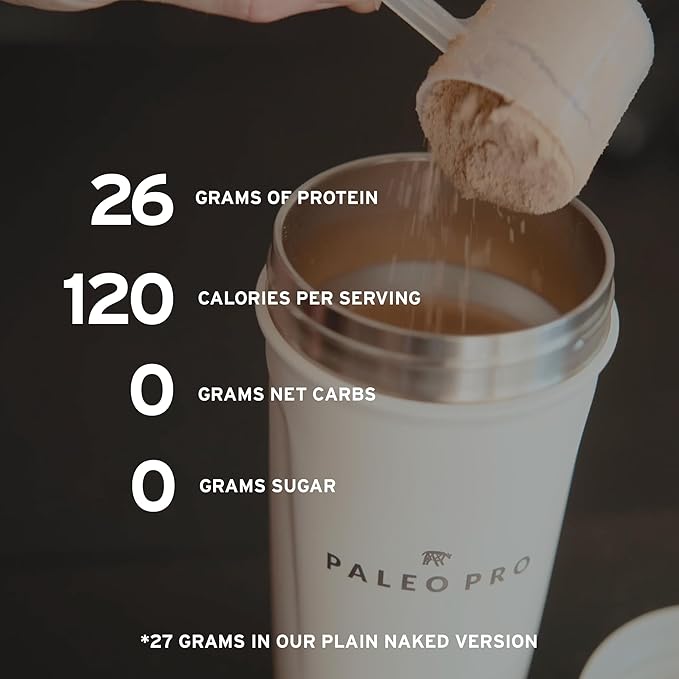 PaleoPro Protein Powder, Gluten, Dairy, Whey, and Soy Free - No Added Hormones, Pastured Grass-fed Beef, Minimally Processed Paleo Ingredients, 1lb/454g, About 15 Servings, Mayan Mocha