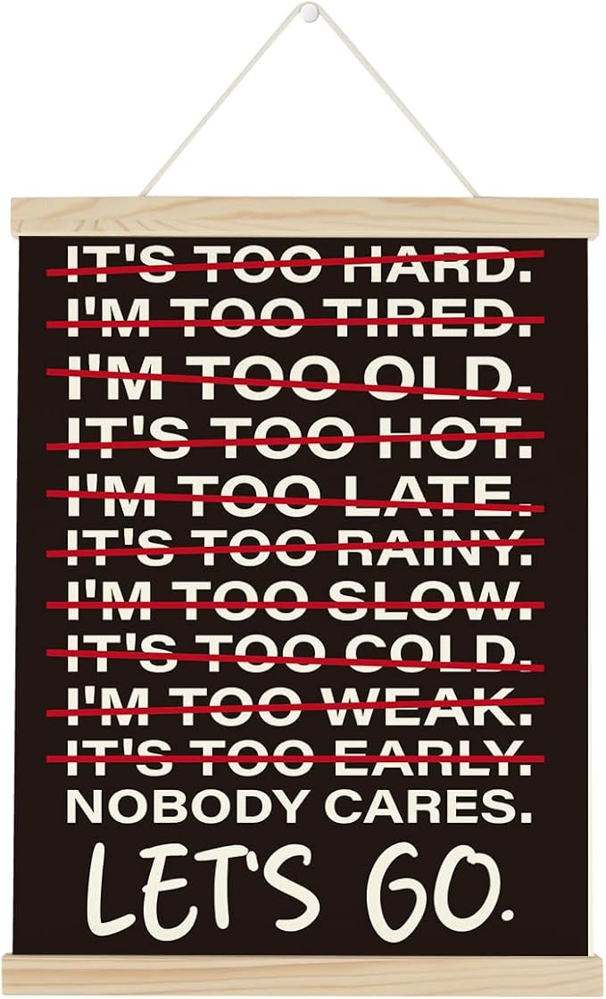 Gym Motivational Posters College Dorm Posters Gifts for Guys Friends Nobody Cares Lets Go Gym Flag Wall Art Decor Sign for Home Gym Bedroom Office