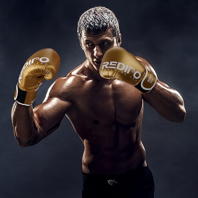 Boxing Gloves for Men & Women, Premium Leather Sparring Heavy Bag Training Gloves, Pro Punching Bag Gloves for Muay Thai, Kickboxing, MMA