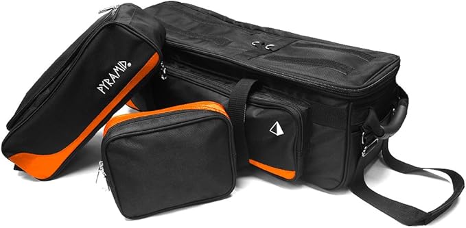 Pyramid Path Triple Tote Roller Plus Bowling Bag with Detachable Shoe Bag (Fits US Mens Size 15), Accessory and Side Pocket, Lightweight Travel Design