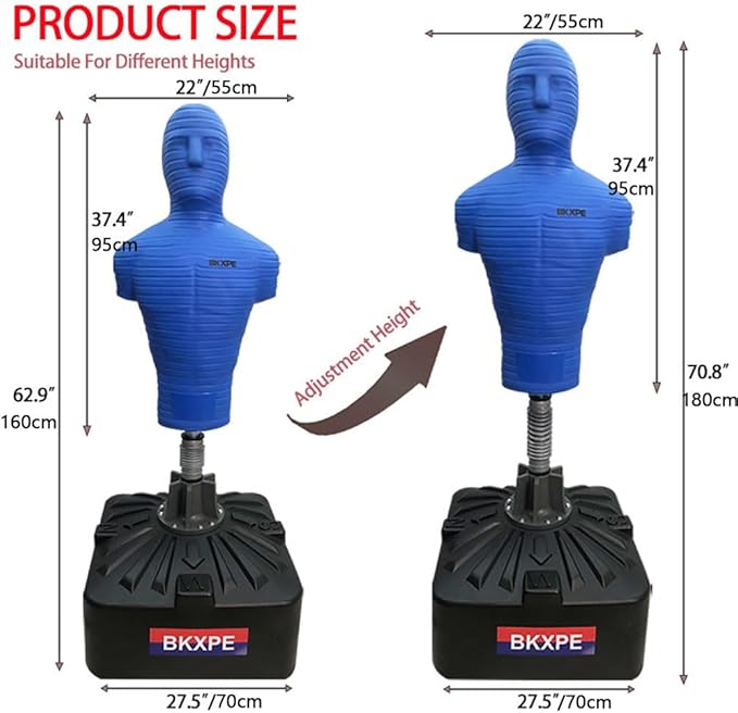 Punching Bags for Adults Silica Gel Heavy Bag Stand Bob Punching Dummy Kick Boxing Mannequin Home Gym