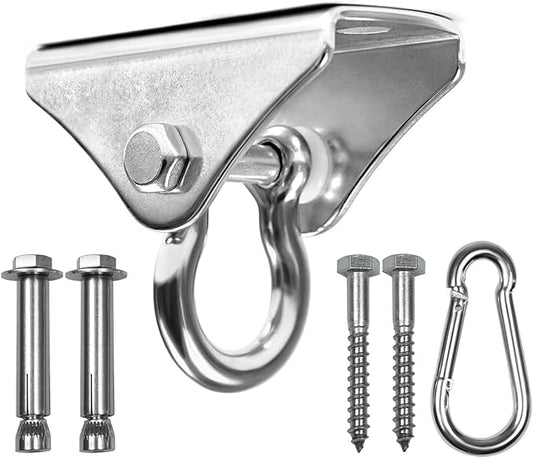 Yes4All Punching Bag Hanger, Stainless Steel Swivel Chain with 4 Snap Hooks for Heavy Bag, Gym Swing, Trapeze, and Hammock