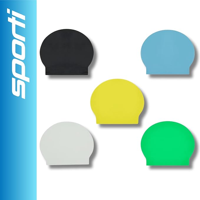 Sporti Silicone Swim Cap for Kids, Unisex Youth Swimming Cap, Protection Bathing Caps for Your Children, Aged 2-10