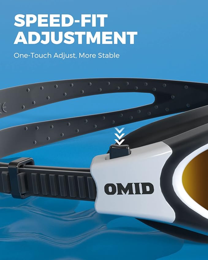 OMID Swim Goggles, P2 Polarized Swimming Goggles for Men Anti-fog Goggles Swimming for Adult Women