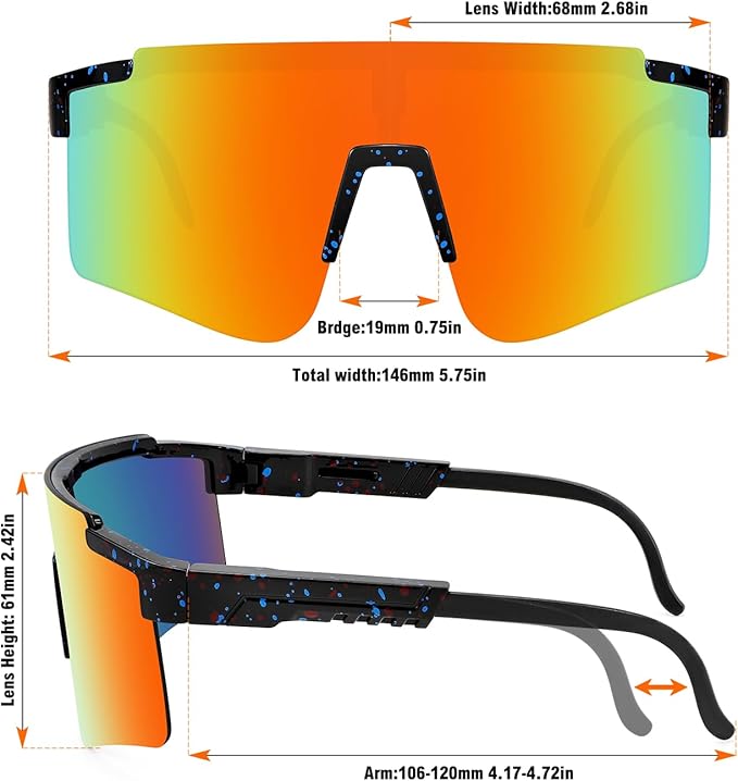 MALIDAK Sports Sunglasses for Mens Women Youth Baseball Sunglasses UV400 Protection Men Cycling Glasses