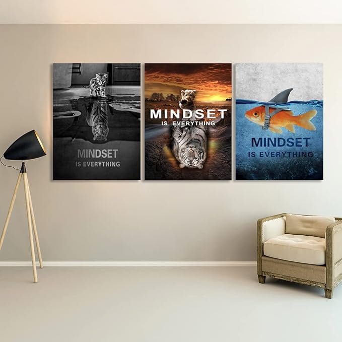 Success Wall Painting Inspirational Wall Art Office Wall Decor Motivational Wall Art Canvas Black Poster Positive Inspirational Framed Artwork Prints Picture for Living Room Office [60''W x 28''H]