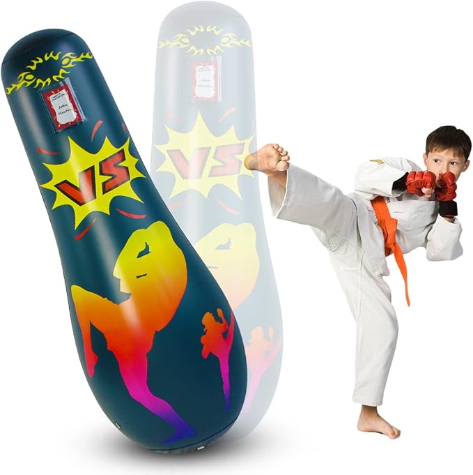 Punching Bag for Kids, Free Standing Boxing Bag for Bounce Back Focus Punching Bag for Practicing Karate, Taekwondo, De-Stress Boxing Bag for Kids.