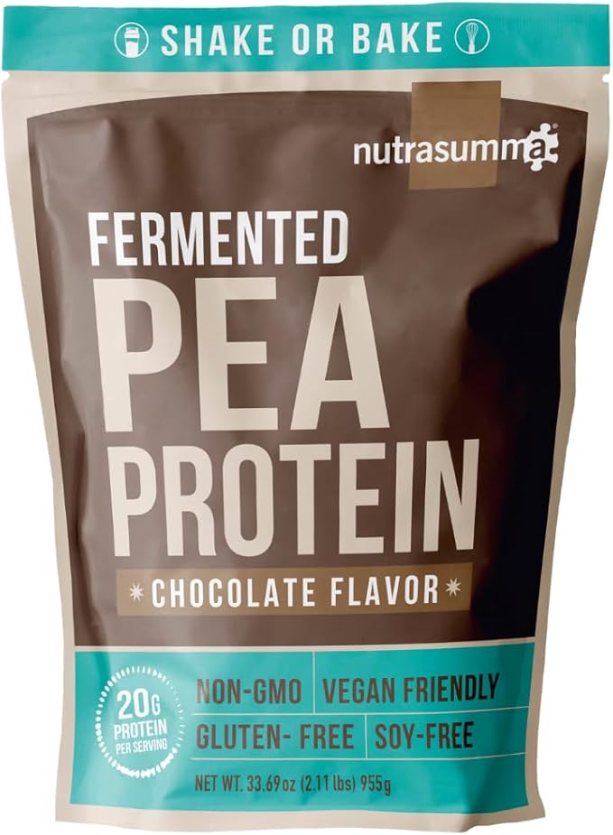 Pea Protein Powder, Vegan Chocolate Flavor, 100% Plant Based, No Artificial Sweeteners, Non GMO, Gluten Free & Soy Free, 2.11 LB