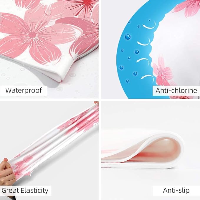 COPOZZ Stylish Silicone Swim Cap for Women – Comfortable, Durable, and Hair-Protecting Design