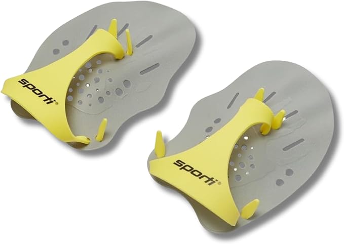 Sporti Hand Paddles for Swimming - Lightweight Swimming Paddles, Adjustable Silicone Straps