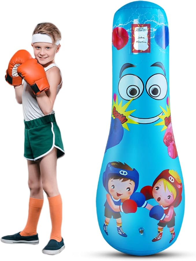 Punching Bag for Kids, Free Standing Boxing Bag for Bounce Back Focus Punching Bag for Practicing Karate, Taekwondo, De-Stress Boxing Bag for Kids.