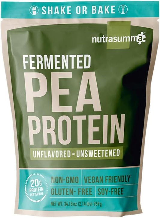 Pea Protein Powder, Unflavored and Unsweetened Sugar Free Vegan, 100% Plant Based, Non GMO, Gluten Free & Soy Free, 2.14 LB
