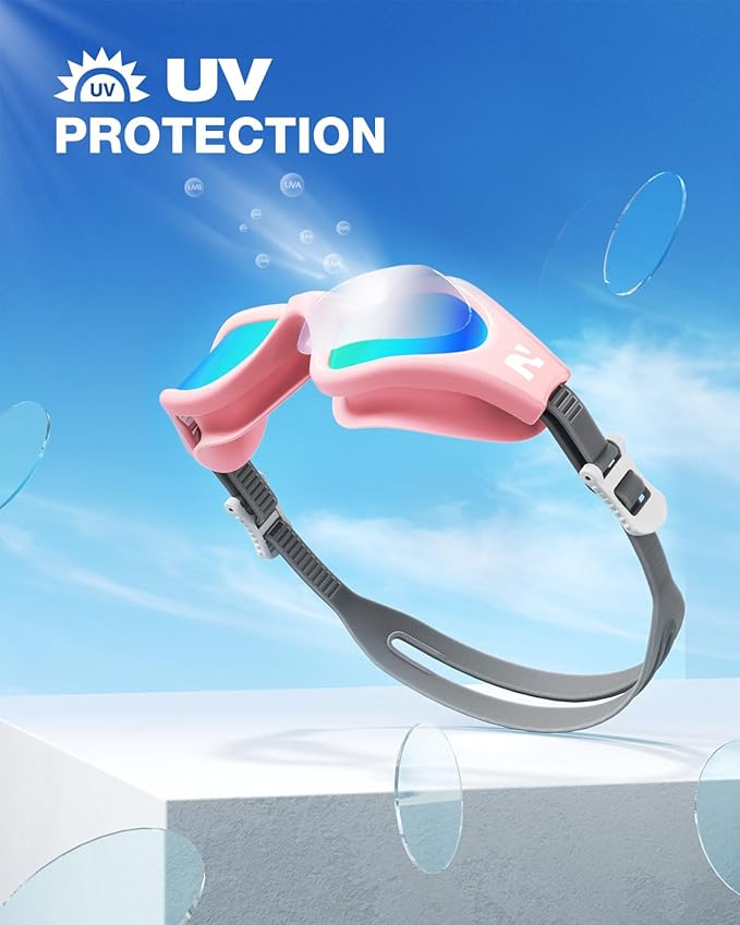 ZIONOR G1 Lite Swim Goggles with Swim Cap Comfortable Anti-fog Swimming Goggles Cap Set for Adult Men Women