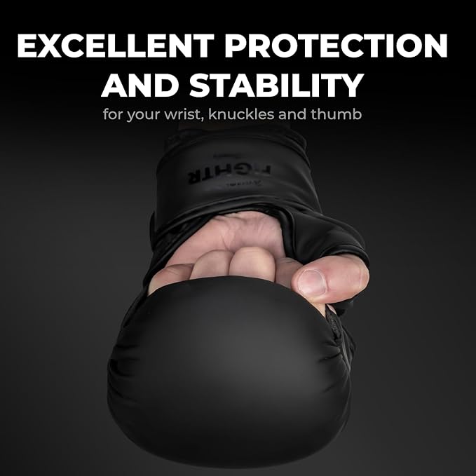 FIGHTR® MMA Sparring Gloves with Best fit for Maximum Stability | with Extra Thick Padding | for Sparring, MMA, Boxing, Kickboxing & Martial Arts | incl. Carrying Bag