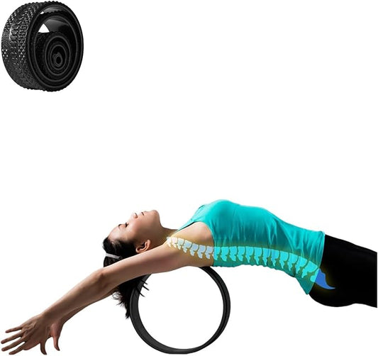 Foam Back Roller Wheel- Back Stretcher with Center Spine Cradle- Targeted Stretching, Neck & Back Pain Relief, Deep Tissue Trigger Point Muscle Massage for Physical Therapy, Pain & Exercise- Set of 5