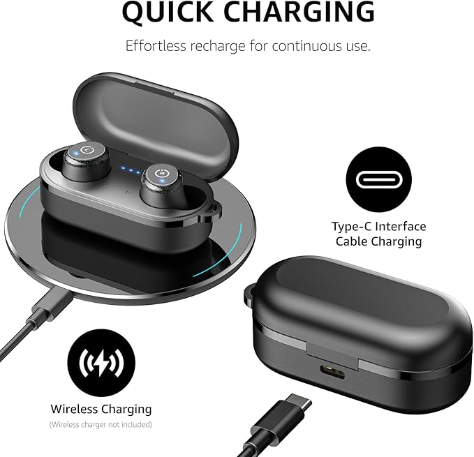 TOZO T10 Wireless Earbuds Bluetooth 5.3 Headphones, App Customize EQ, Ergonomic Design, 55H Playtime, Wireless Charging Case, IPX8 Waterproof Sound in-Ear Headset, 2025 New Version