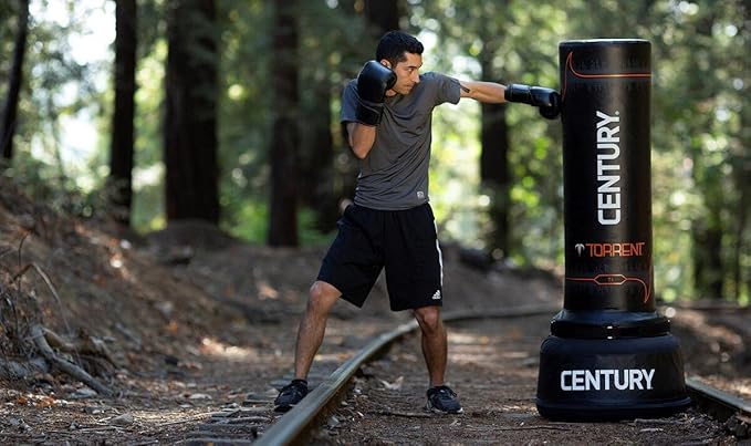 Century Torrent Freestanding Punching Bags - T1 or T2 Options | Black Free Standing Training Heavy Bag | Ideal for Martial Arts, Boxing, Kickboxing and Cardio Workouts | Designed for Men and Women