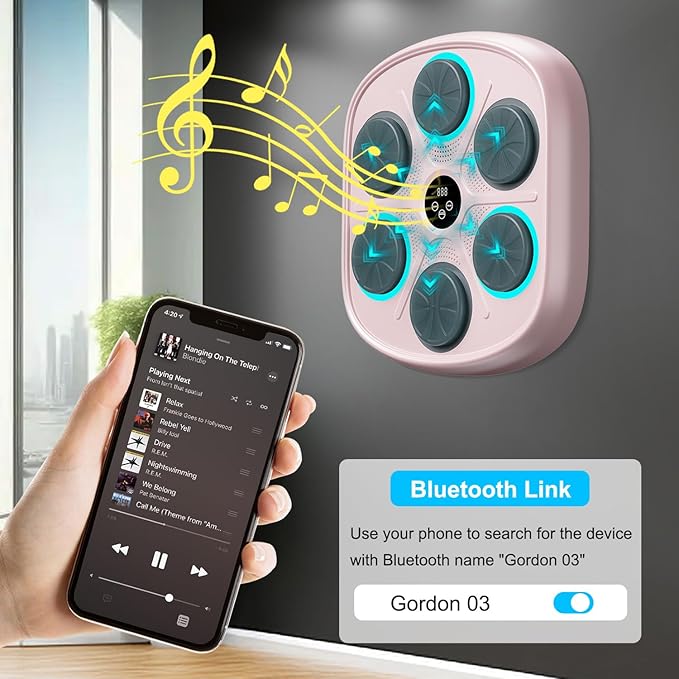 2025 New Model Smart Music Boxing Machine for Adults and Kids, Training Machine with LED Electronic Wall Mounted, Home Indoor Workout Equipment with Premium Boxing Gloves